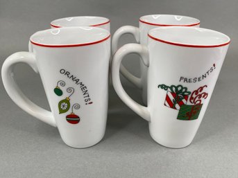 Gourmet By Fitz And Floyd Happy Holidays Assorted Designs Christmas Mugs (4)