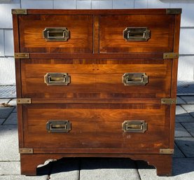 Hekman Midcentury Campaign Style Small Chest-of-drawers For Use As Nightstand Or Side Table