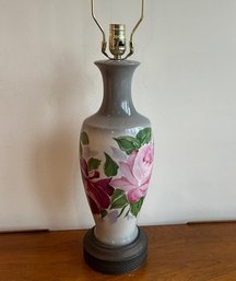 Porcelain Table Lamp With Floral Decoration