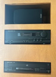 Harmon Kardo CD Player And Tuner FL8300 And HK3250 With Two Speakers By Mission