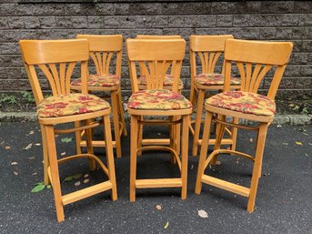 Set Of Six Maple Counter Stools, Chairs And Stools, Etc., Inc., NY