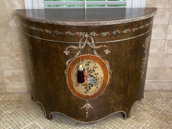 Neoclassical Style Demilune Painted Cabinet