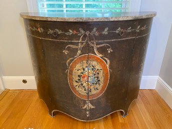 Neoclassical Style Demilune Painted Cabinet