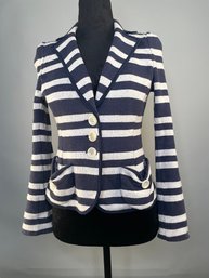 Nanette Lepore Extra Small Blue And White Striped Blazer