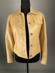 Shin Choi Size 2 Leather Jacket In Butter Yellow