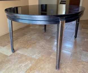 American Of Martinsville Oval Ebonized And Gilt Dining Table