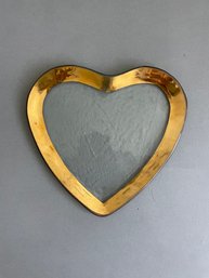 Annie Glass Gold Trim Heart Dish, 1996, USA