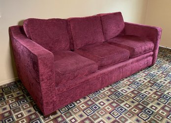 Sherril Furniture Maroon Upholstered Sleeper Sofa