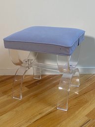 Hollywood Regency Style Curule Form Lucite Stool, Circa 1970