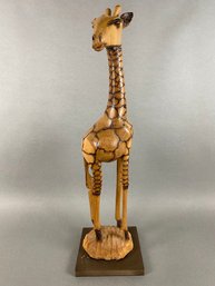 Hand Carved Wood Giraffe