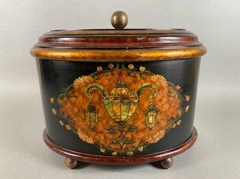 Floral Decorated Oval Covered Box