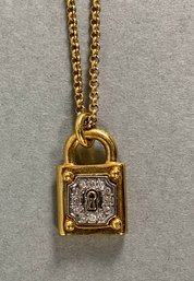 Juicy Couture Square Lock Pendant Necklace