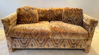 Vintage Retro Velvet/Chenille Upholstered Bernhardt Protege Loveseat, C 1960s-70s