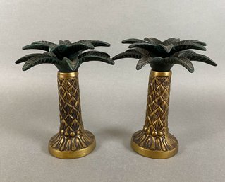 Pair Of Palm Tree Candlesticks