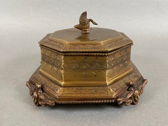 Lidded Metal Decorative Box Made In India