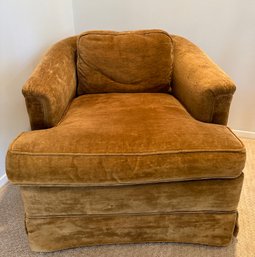 Vintage Upholstered Barrel Swivel Rocker