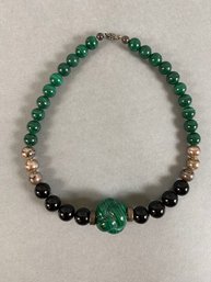 Malachite And Onyx Choker Necklace