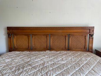 Daniel Jones Classical Revival King Headboard With Greek Key Decoration, Circa 1950-1960