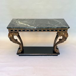 Classical Style Giltwood Console, With Green Marble Top, 20th Century