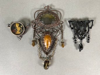 Baroque Style Brooches By Graziano, Maya And Freon