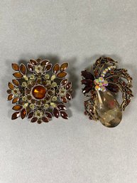 Pair Of Vintage Fashion Brooches