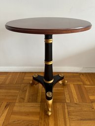 Neoclassical Style Mahogany, Black Lacquered And Gilt Side Or Accent Table