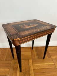 Italian Inlaid Jewelry Box On Stand