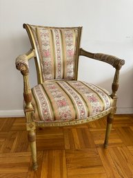 Italian Neoclassical Style Carved And Painted Accent Chair