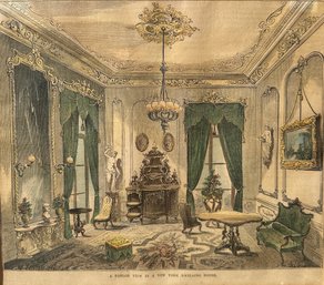 A Parlor View In A New York Dwelling House, Colored Engraving On Paper, C. 1854