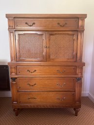 Daniel Jones Classical Revival Tall Chest / Dresser  With Greek Key Decoration, Circa 1950-1960