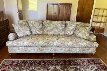 Vintage TRS Furniture George Smith Style Custom Upholstered Sofa In A Landscape Tapestry Style Upholstery