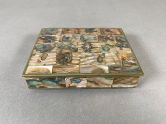 Vintage Shell Covered Jewelry Box