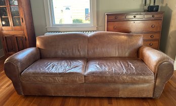 Brown Leather Sofa, Probably Vintage Ralph Lauren