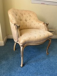 Louis XV Style Upholstered And Painted Vanity Or Accent Chair