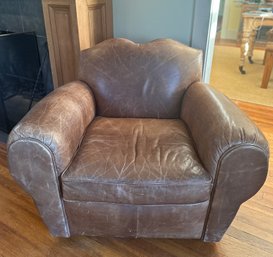 Brown Leather Arm Chair, Probably Vintage Ralph Lauren