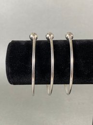 Three Pandora Sterling Silver Bangle Bracelets