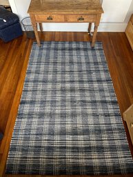 Denim Plaid Woven Cotton Rug