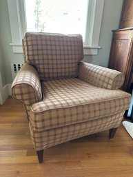 Upholstered Arm Chair Or Accent Chair In Earth Toned Fabric