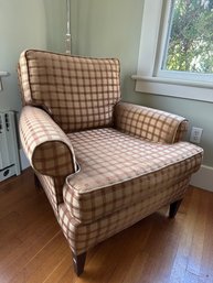 Upholstered Arm Chair Or Accent Chair In Earth Toned Fabric