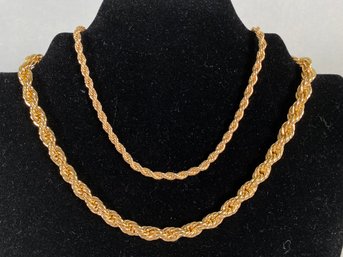 Rope Chain Gold Tone Necklaces (2)