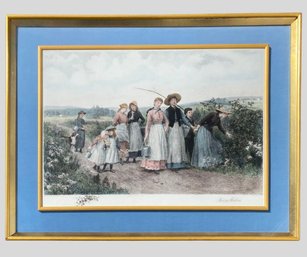Reproduction Art Print Of Berry Pickers