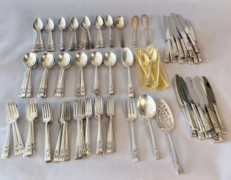 129 Piece Coronation Pattern Community Silver Plate Flatware Set, 20th Century