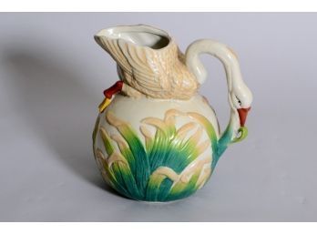 Majolica Swan Pitcher