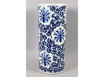 Japanese Blue And White Decorated Vase