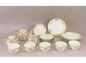 Noritake Porcelain Gold Gilded 20 Piece Partial Tea Set N3996