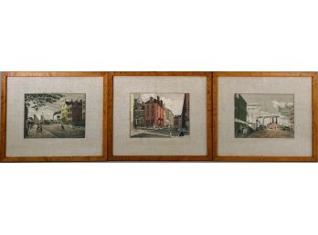 Set Of Three Old New York Scenes, Printed By E. S. Herrmann Inc.