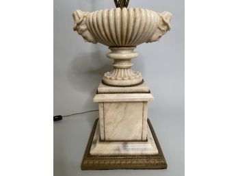 Neo Classical Style Urn Shaped Alabaster Lamp