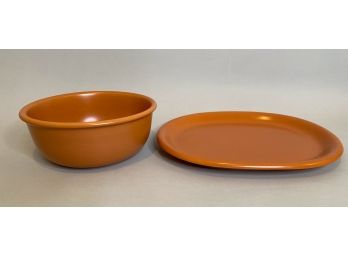 Crown Corning Ceramic Bowl And Platter