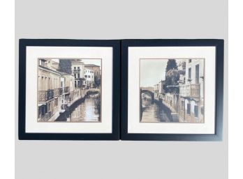 Pair Of Alan Blaustein Framed Wall Art Of Italy - Pointi Di Venezia No. 4 And No. 5