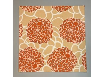 Wall Art: Orange Chrysanthemum Fabric Mounted On Canvas